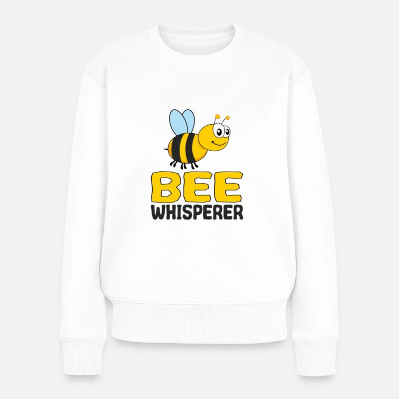 Bienen Flüsterer Biene Kleine Comic für Mädchen - Frauen Premium Bio Pullover - Weiß