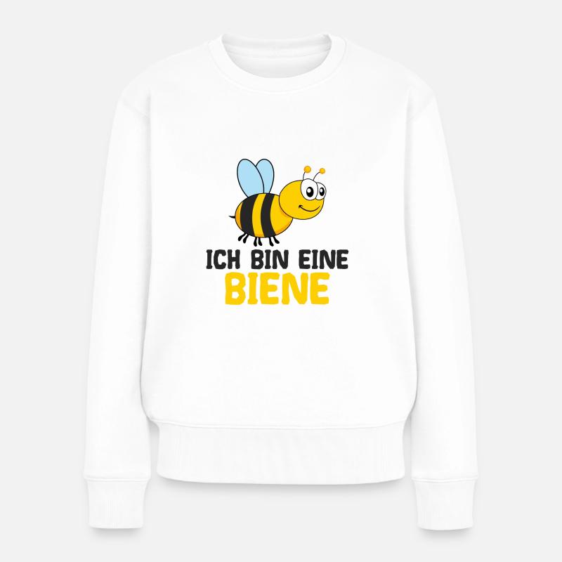 Ich bin eine Biene Kleine Süsse Fliegende Spruch - Frauen Premium Bio Pullover - Weiß