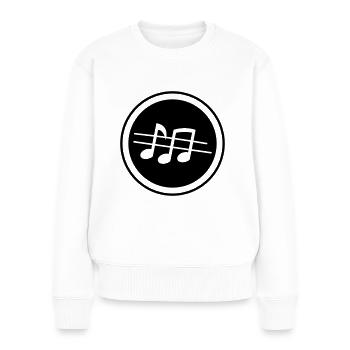 Musik Noten - Frauen Premium Bio Pullover - Weiß - Vorne - Julia (174cm)