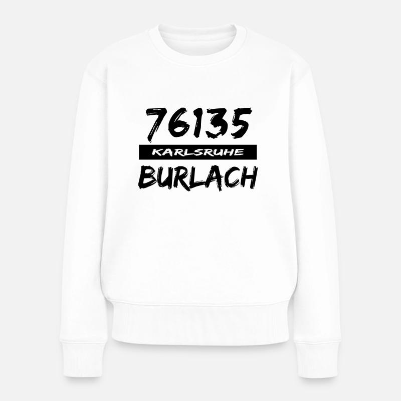 76135 Karlsruhe Burlach - Frauen Premium Bio Pullover - Weiß