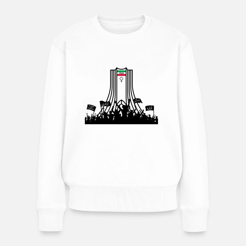 Zan Zendegi Azadi - IRAN زن زندگی آزادی - Frauen Premium Bio Pullover - Weiß