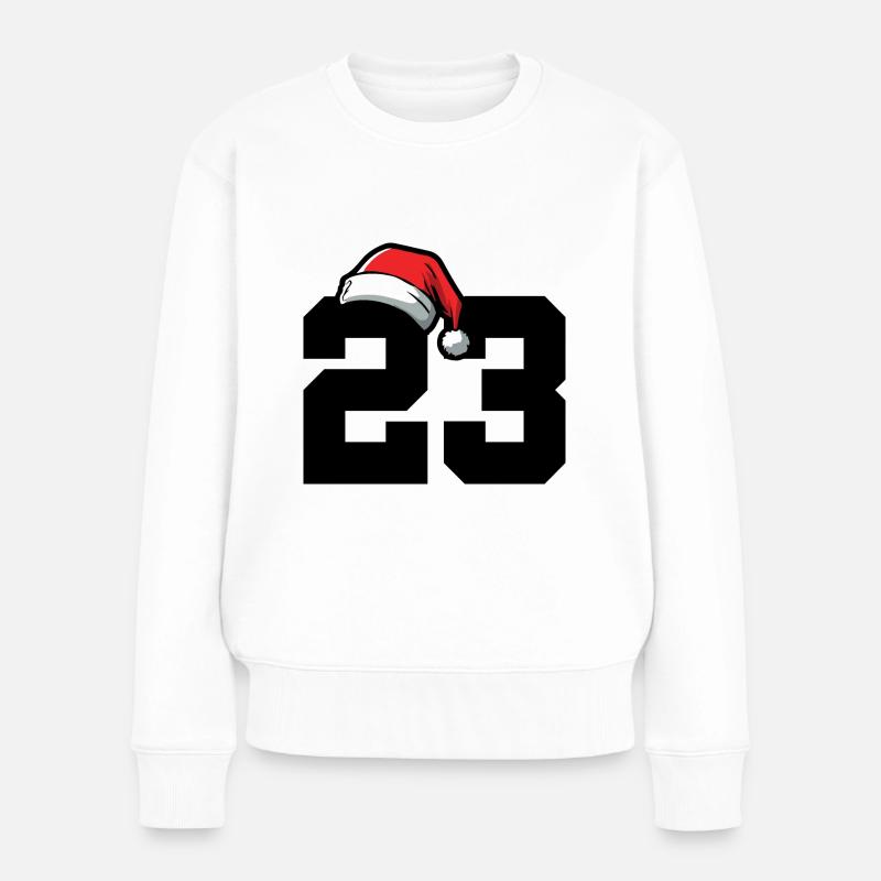 23 Zahl Weihnachten - Frauen Premium Bio Pullover - Weiß