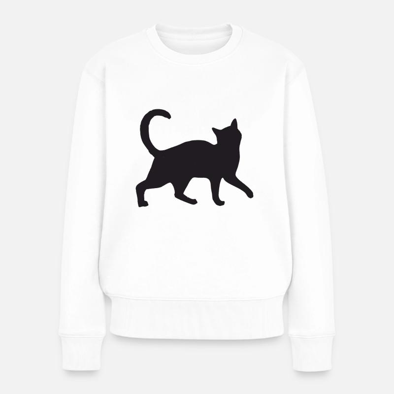 Katze - Frauen Premium Bio Pullover - Weiß