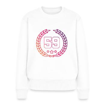 59 Couronne numérique - Pull Premium bio Femme - blanc - Devant - Julia (174cm)
