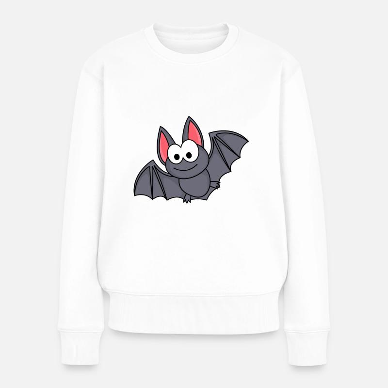 Fledermaus Comic Tier - Frauen Premium Bio Pullover - Weiß