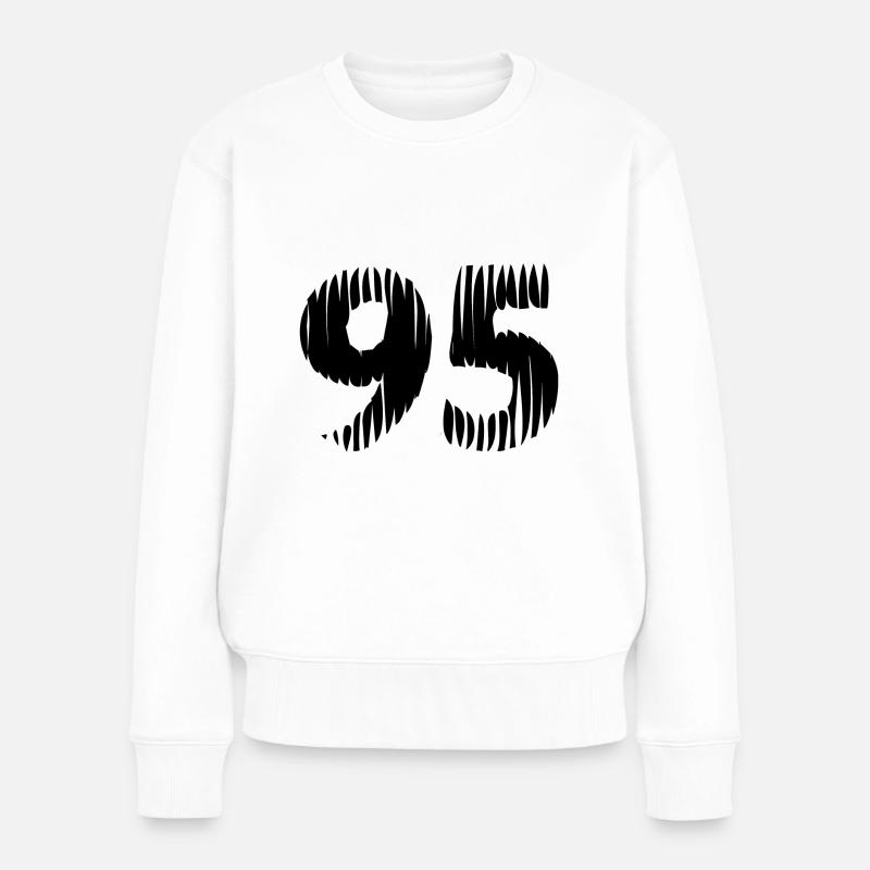 95 Zahl Trikot - Frauen Premium Bio Pullover - Weiß