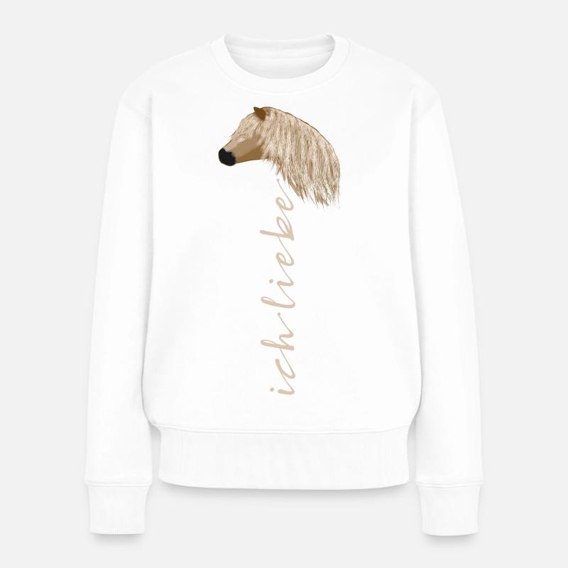 Ich liebe Haflinger - Frauen Premium Bio Pullover - Weiß