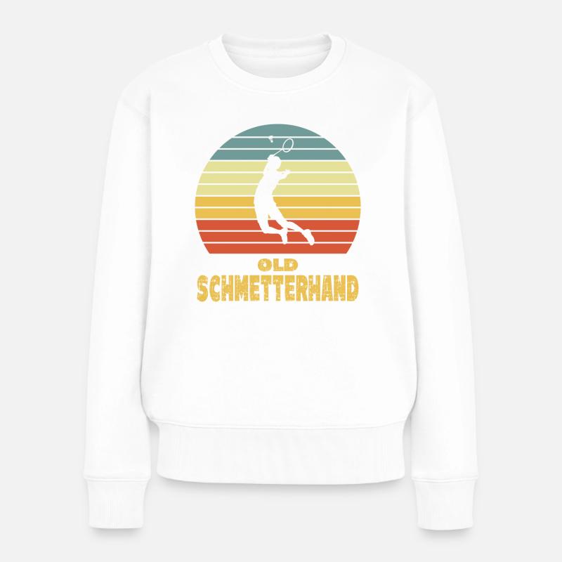 Old Schmetterhand Badminton - Frauen Premium Bio Pullover - Weiß