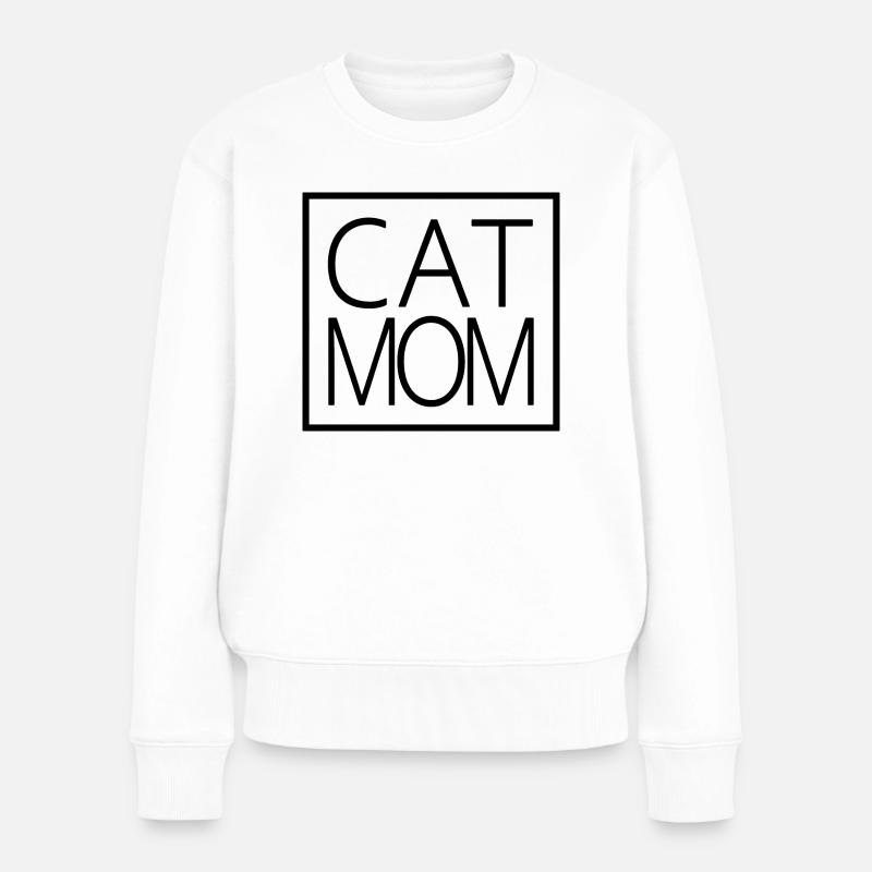 Cat Mom - Cool Cat Lover Mom Cat Besitzer Geschenk - Frauen Premium Bio Pullover - Weiß