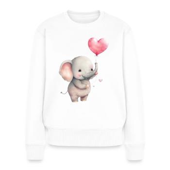 Éléphant mignon - Pull Premium bio Femme - blanc - Devant - Julia (174cm)