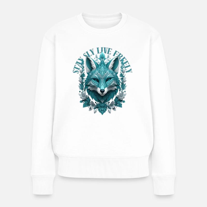 Stay Sly Live Freely - Frauen Premium Bio Pullover - Weiß