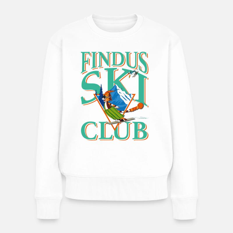 Pettersson & Findus Ski Club Design Mit Findus - Frauen Premium Bio Pullover - Weiß