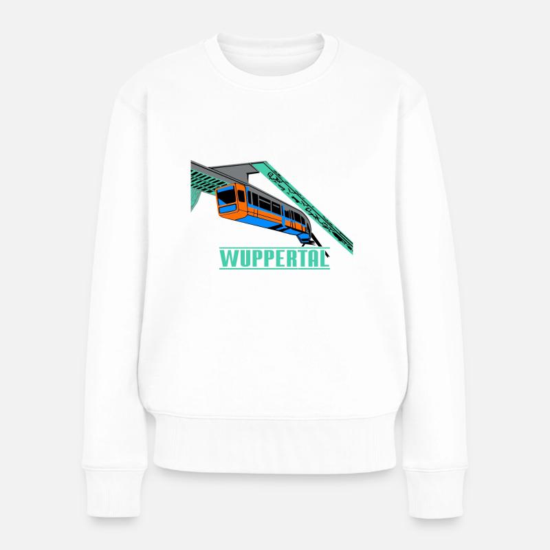 Wuppertal Schwebebahn - Frauen Premium Bio Pullover - Weiß