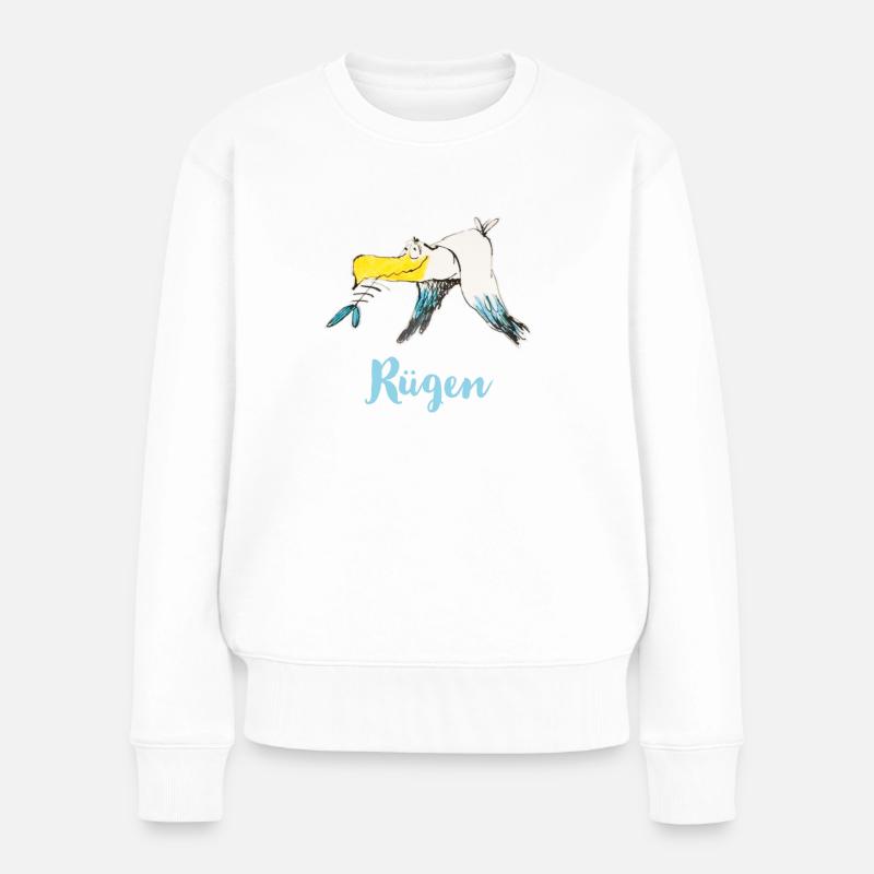 Rügen Möwe - Frauen Premium Bio Pullover - Weiß