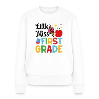 Little Miss erstes Jahr - Frauen Premium Bio Pullover - Weiß - Vorne - Julia (174cm)