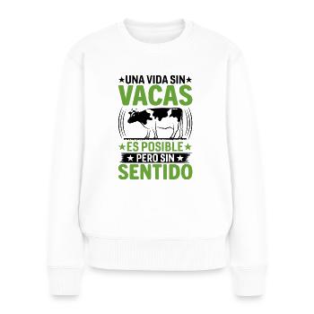 Cadeau De Vache Drôle - Pull Premium bio Femme - blanc - Devant - Julia (174cm)