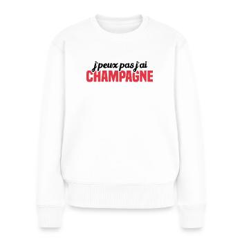 Je Peux Pas J'ai - Pull Premium bio Femme - blanc - Devant - Julia (174cm)