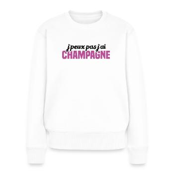 Je Peux Pas J'ai - Pull Premium bio Femme - blanc - Devant - Julia (174cm)