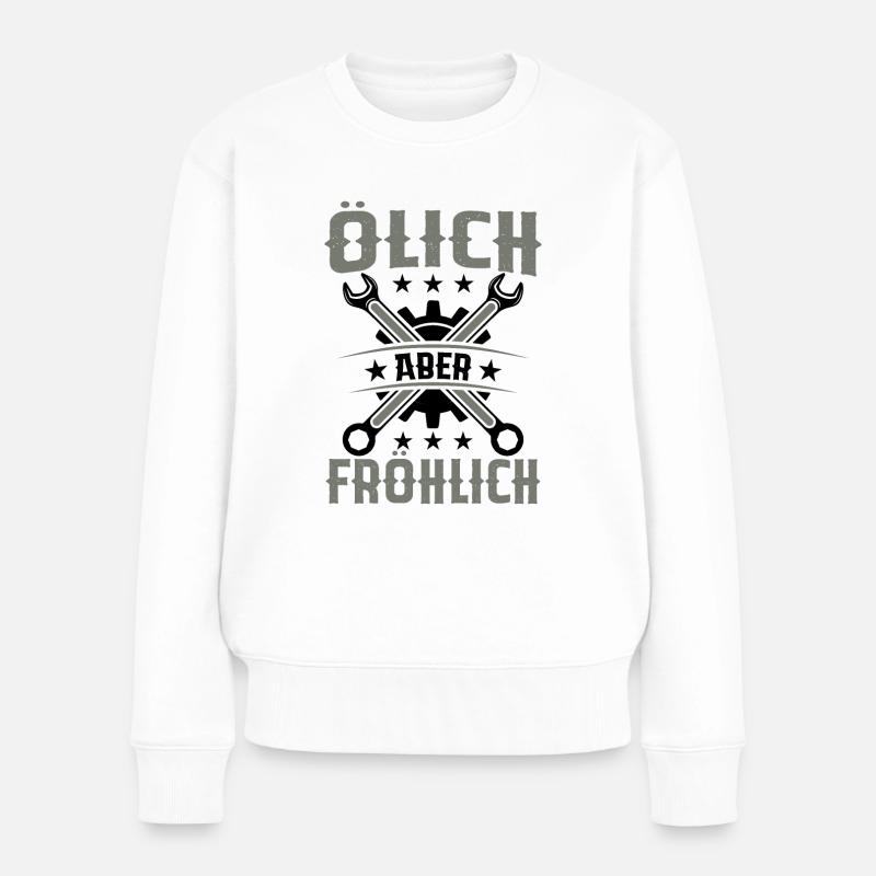 Ölich Aber Fröhlich - Frauen Premium Bio Pullover - Weiß