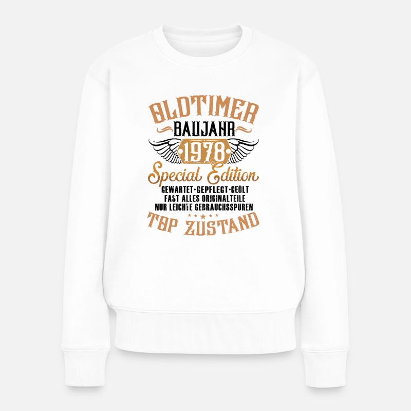 oldtimer 1978 originalzustand - Frauen Premium Bio Pullover - Weiß