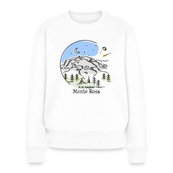 Monte Rosa Tour Wanderung Trekking Dufourspitze - Frauen Premium Bio Pullover - Weiß - Vorne - Julia (174cm)