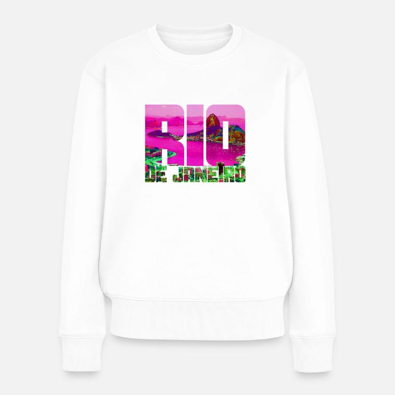 Rio de Janeiro Brasilien - Frauen Premium Bio Pullover - Weiß