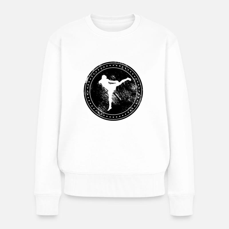 Kickboxen - Frauen Premium Bio Pullover - Weiß