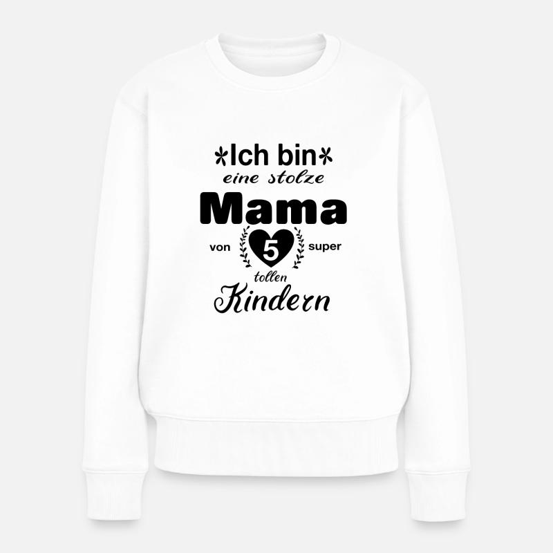 Stolze Mama Geschenk Geschenkidee Muttertag Kinder - Frauen Premium Bio Pullover - Weiß