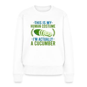 das ist mein menschenkostüm gurke gurken cucumber - Frauen Premium Bio Pullover - Weiß - Vorne - Julia (174cm)