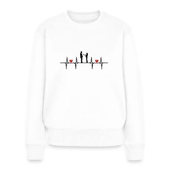 Mariage Mariage Petit ami Petite amie Mariage Amour Mariage - Pull Premium bio Femme - blanc - Devant - Julia (174cm)