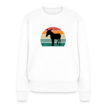 Eselin Graue Tiere IA störisches Tier Reiten Esel - Frauen Premium Bio Pullover - Weiß - Vorne - Julia (174cm)