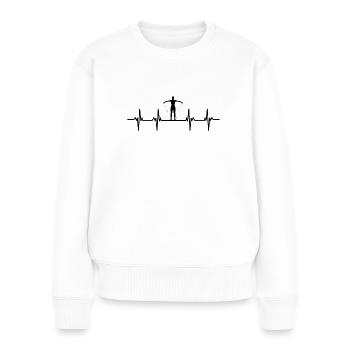 Musculation Gym fitness sport Entraînement - Pull Premium bio Femme - blanc - Devant - Julia (174cm)