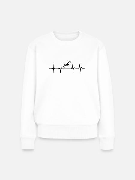 Flugzeuge Flieger Fliegen Pilot Pilotin Flughafen - Frauen Premium Bio Pullover - Weiß