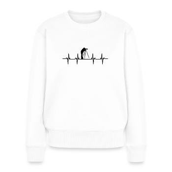Foto Fotos Fotografin Fokus Fokussieren Fotograf - Frauen Premium Bio Pullover - Weiß - Vorne - Julia (174cm)
