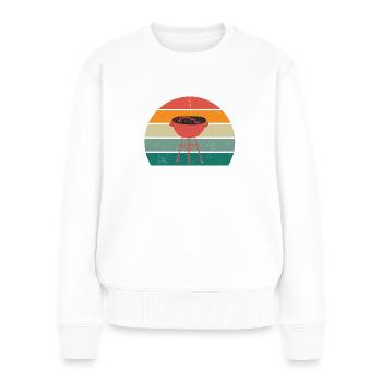 Griller Barbeque Bratwurst Steak Kohle BBQ Grill - Frauen Premium Bio Pullover - Weiß - Vorne - Julia (174cm)