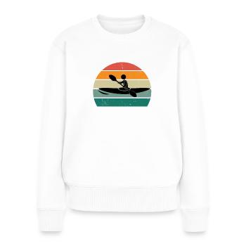 Kanufahrer Kanute Kanufahrt Kajak Slalom Kanu - Frauen Premium Bio Pullover - Weiß - Vorne - Julia (174cm)