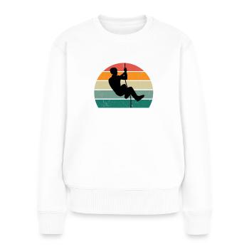 Kletterer Klettererin Bouldern Boulderin Klettern - Frauen Premium Bio Pullover - Weiß - Vorne - Julia (174cm)