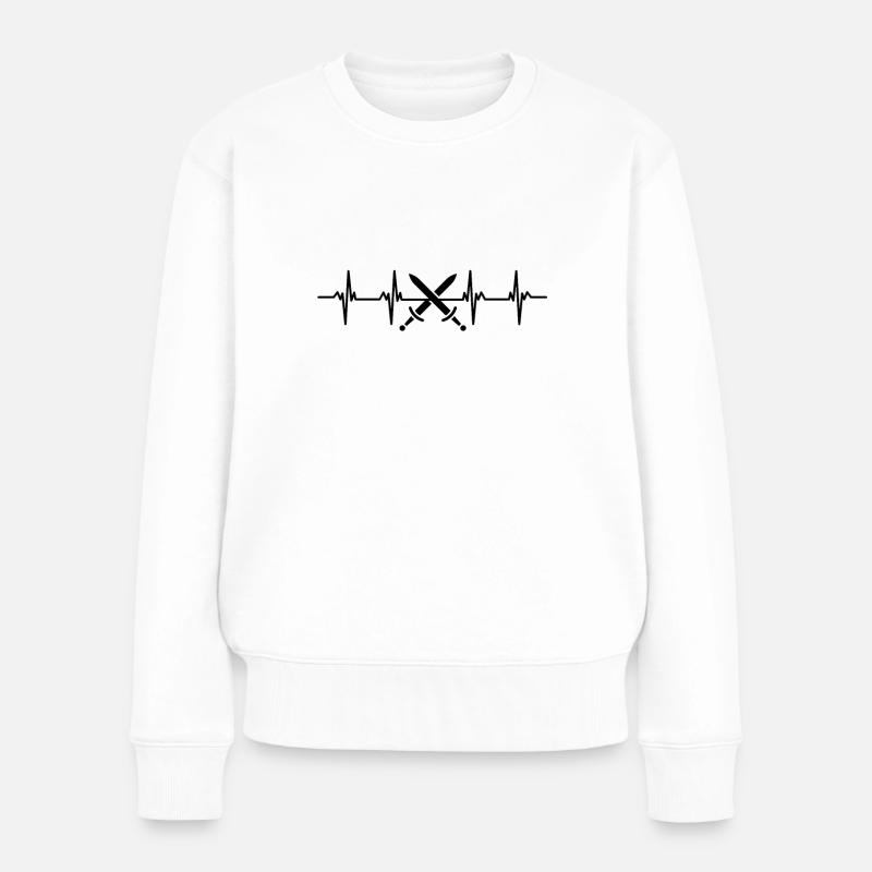 Schwertkampf Schwert Klinge Lanze Säbel Dolch - Frauen Premium Bio Pullover - Weiß