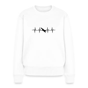 vögel fliegen gleiten luft feder federn flug vogel - Frauen Premium Bio Pullover - Weiß - Vorne - Julia (174cm)