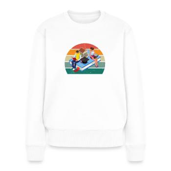 studieren student studium abschluss bachelor uni - Frauen Premium Bio Pullover - Weiß - Vorne - Julia (174cm)