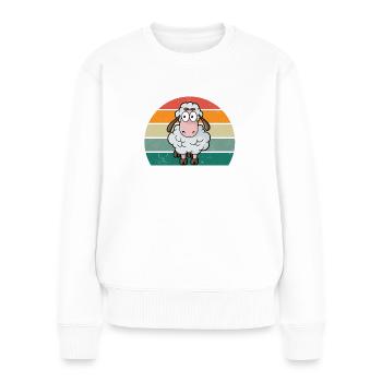 Schafe Schafherde Ziege Ziegen Lamm Schaf Wolle - Frauen Premium Bio Pullover - Weiß - Vorne - Julia (174cm)