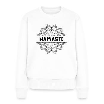 Namaste (2) - Pull Premium bio Femme - blanc - Devant - Julia (174cm)
