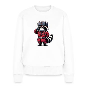 Communist Raccoon Cartoon - Women's Premium Organic Jumper - white - Front - Julia (174cm)