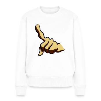 Indice de la main doigt - Pull Premium bio Femme - blanc - Devant - Julia (174cm)