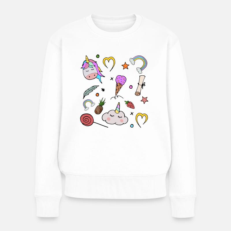 MÄRCHEN MÄDCHEN - Frauen Premium Bio Pullover - Weiß