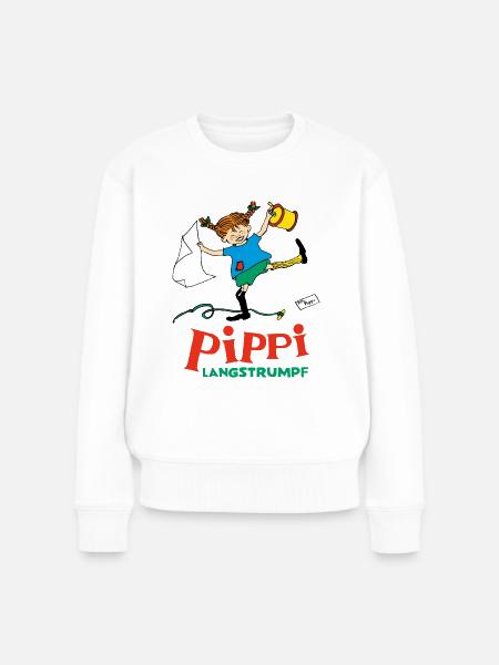 Pippi Langstrumpf Pippi Hat Spaß - Frauen Premium Bio Pullover - Weiß
