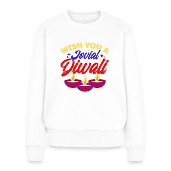 Diwali Hindus Sikh Fest der Lichter Geschenk - Frauen Premium Bio Pullover - Weiß - Vorne - Julia (174cm)
