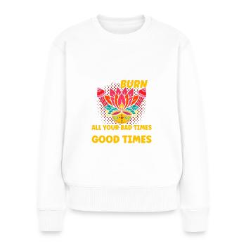 Diwali Hindus Sikh Fest der Lichter Geschenk - Frauen Premium Bio Pullover - Weiß - Vorne - Julia (174cm)