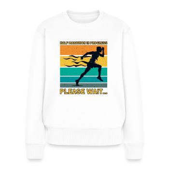 Cadeau de coureur de demi-marathon - Pull Premium bio Femme - blanc - Devant - Julia (174cm)