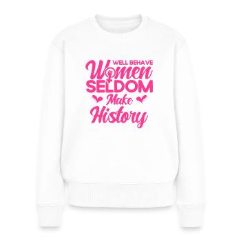 Rechte der Frauen Feministisch Ermächtigung Gesche - Frauen Premium Bio Pullover - Weiß - Vorne - Julia (174cm)